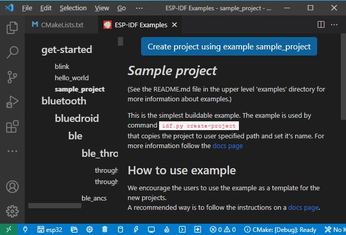 Create project using sample_project