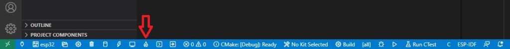 ESP-IDF Build, flash and monitor button location in VS Code