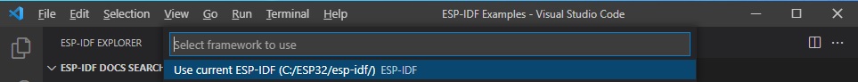 Select the current ESP-IDF framework