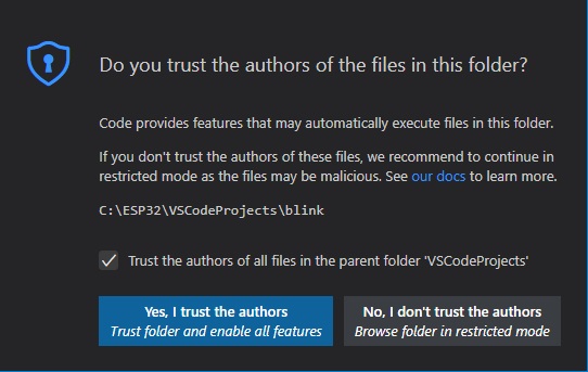 Grant permission to execute files in the project folder in VS Code